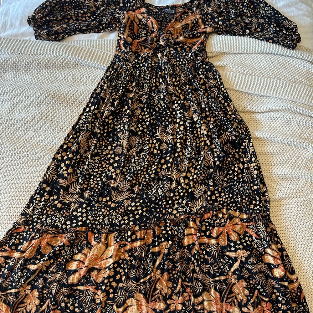 Angie Black and Brown Long Sleeve Dress